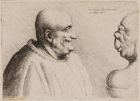 KG 00913
<br/>
Karikaturale koppen van een man en vrouw
<br/>
<em>Hollar, Wenzel (1607-1677)</em>